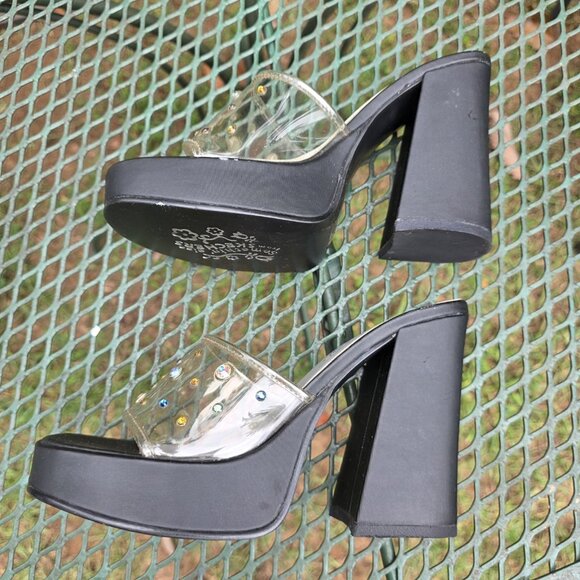 Skechers y2k 90s Somethin' Else Rhinestone Platform Pumps Heels Shoes Sz 7 - Picture 8 of 9